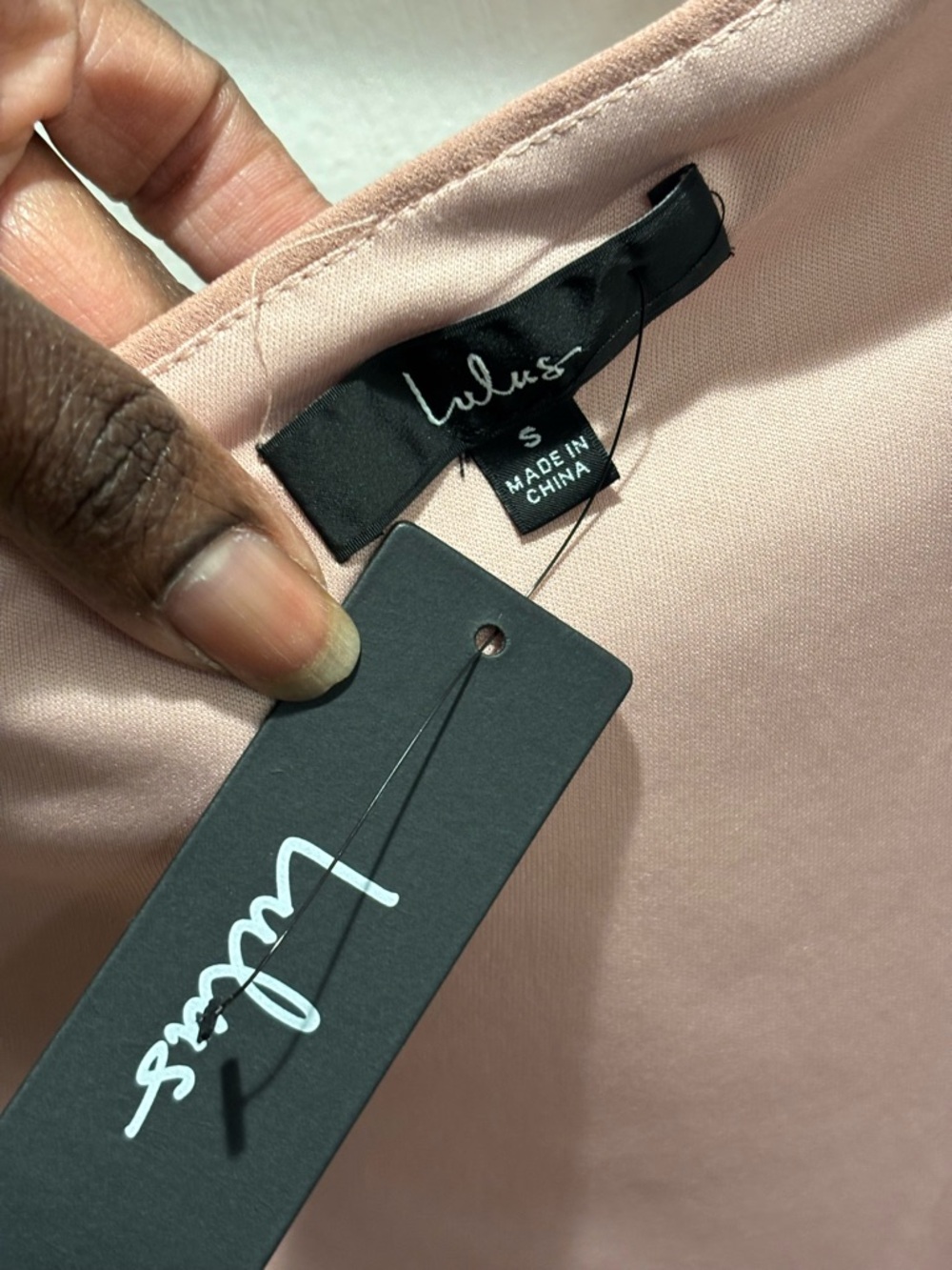 NEW Lulu's Cocktail Club Blush Pink One-Shoulder Midi Dress Front Slit size S - Picture 10 of 16